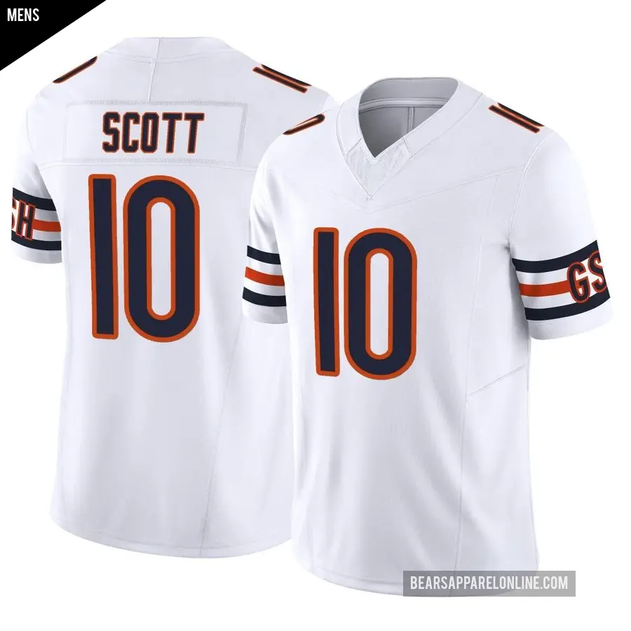 Men's Chicago Bears ＃10 Tyler Scott White Limited Vapor F.U.S.E. Jersey