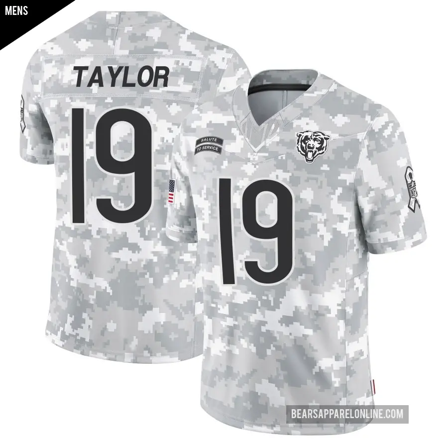 Men's Chicago Bears ＃19 Tory Taylor Arctic Camo Limited 2024 Salute to Service Jersey