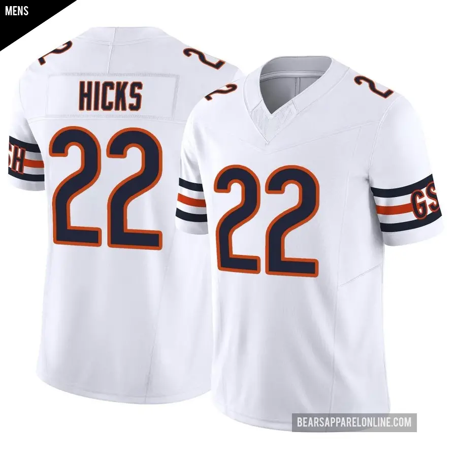 Men's Chicago Bears ＃22 Elijah Hicks White Limited Vapor F.U.S.E. Jersey