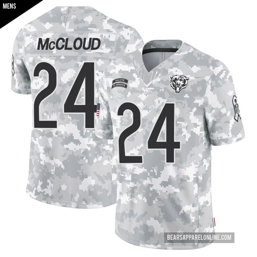 Men's Chicago Bears ＃24 Nick McCloud Arctic Camo Limited 2024 Salute to Service Jersey