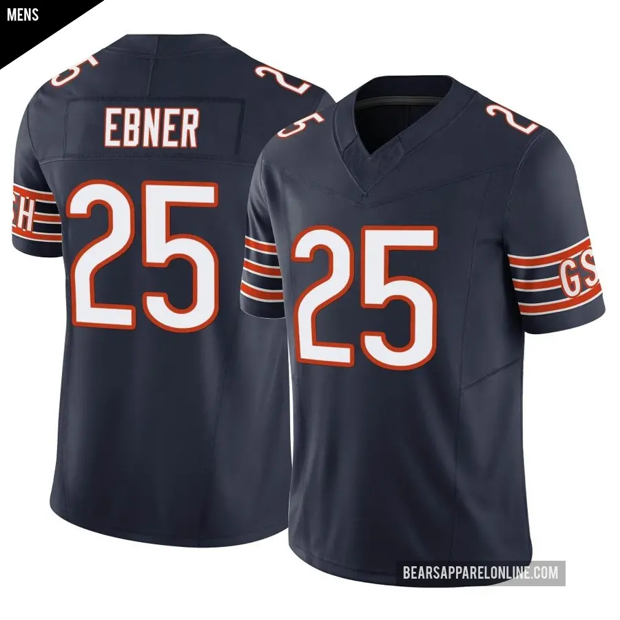 Men's Chicago Bears ＃25 Trestan Ebner Navy Limited Vapor F.U.S.E. Jersey