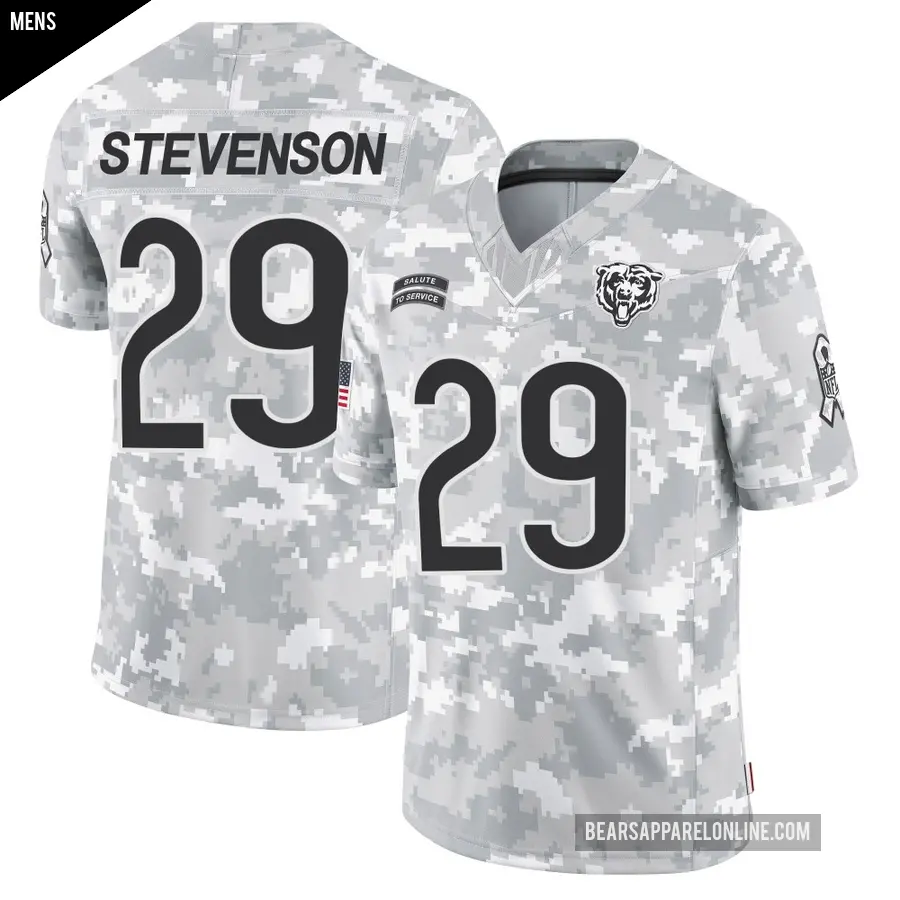 Men's Chicago Bears ＃29 Tyrique Stevenson Arctic Camo Limited 2024 Salute to Service Jersey