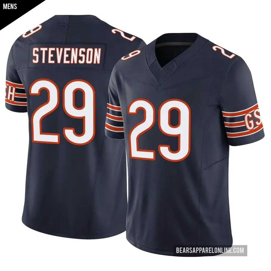 Men's Chicago Bears ＃29 Tyrique Stevenson Navy Limited Vapor F.U.S.E. Jersey