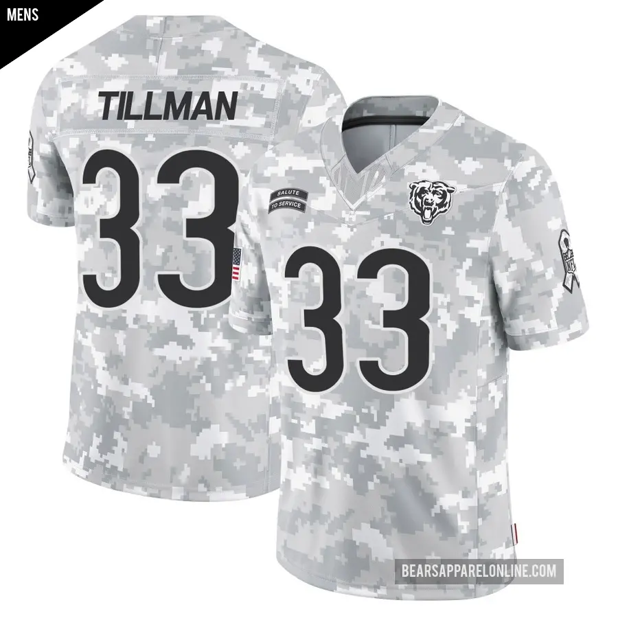 Men's Chicago Bears ＃33 Charles Tillman Arctic Camo Limited 2024 Salute to Service Jersey