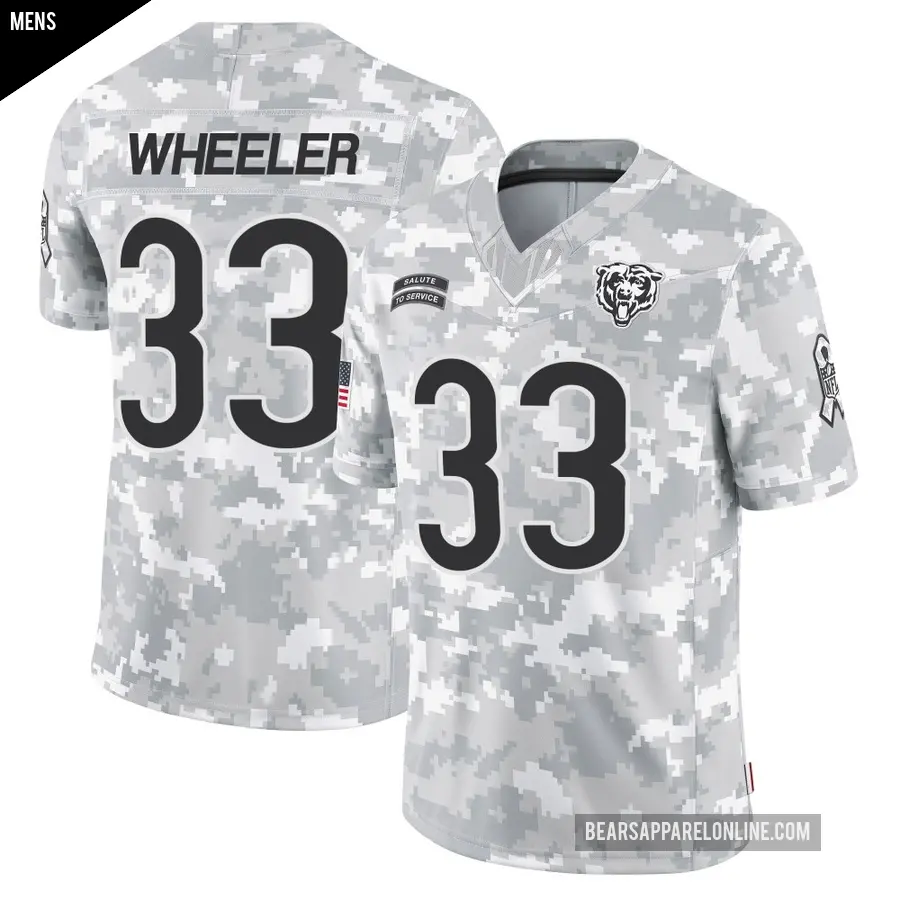Men's Chicago Bears ＃33 Ian Wheeler Arctic Camo Limited 2024 Salute to Service Jersey