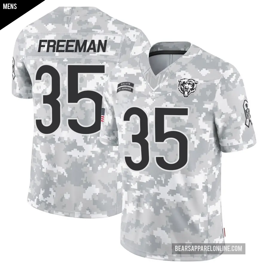 Men's Chicago Bears ＃35 Royce Freeman Arctic Camo Limited 2024 Salute to Service Jersey