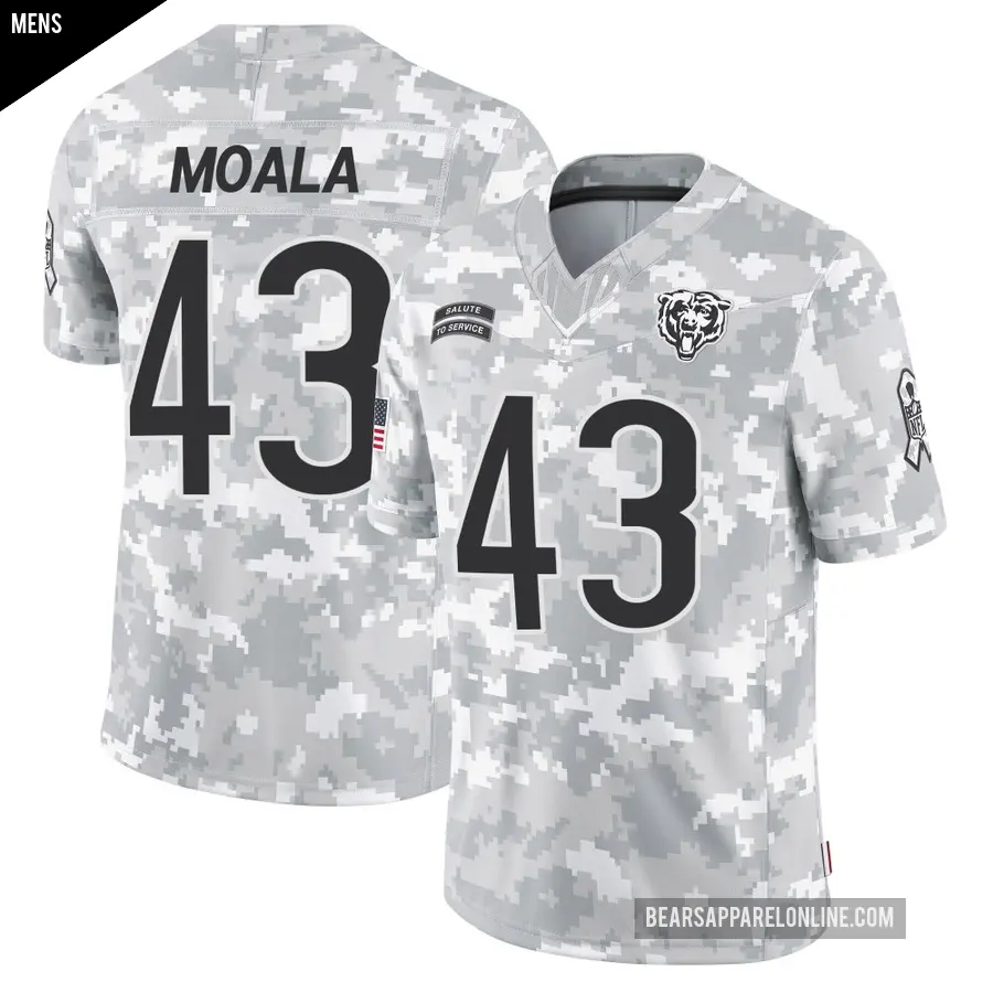 Men's Chicago Bears ＃43 Paul Moala Arctic Camo Limited 2024 Salute to Service Jersey