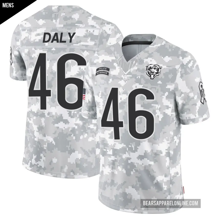 Men's Chicago Bears ＃46 Scott Daly Arctic Camo Limited 2024 Salute to Service Jersey