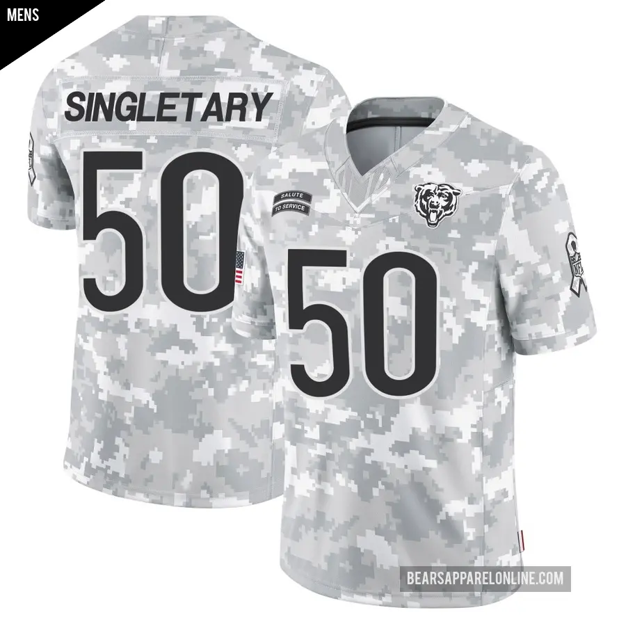 Men's Chicago Bears ＃50 Mike Singletary Arctic Camo Limited 2024 Salute to Service Jersey