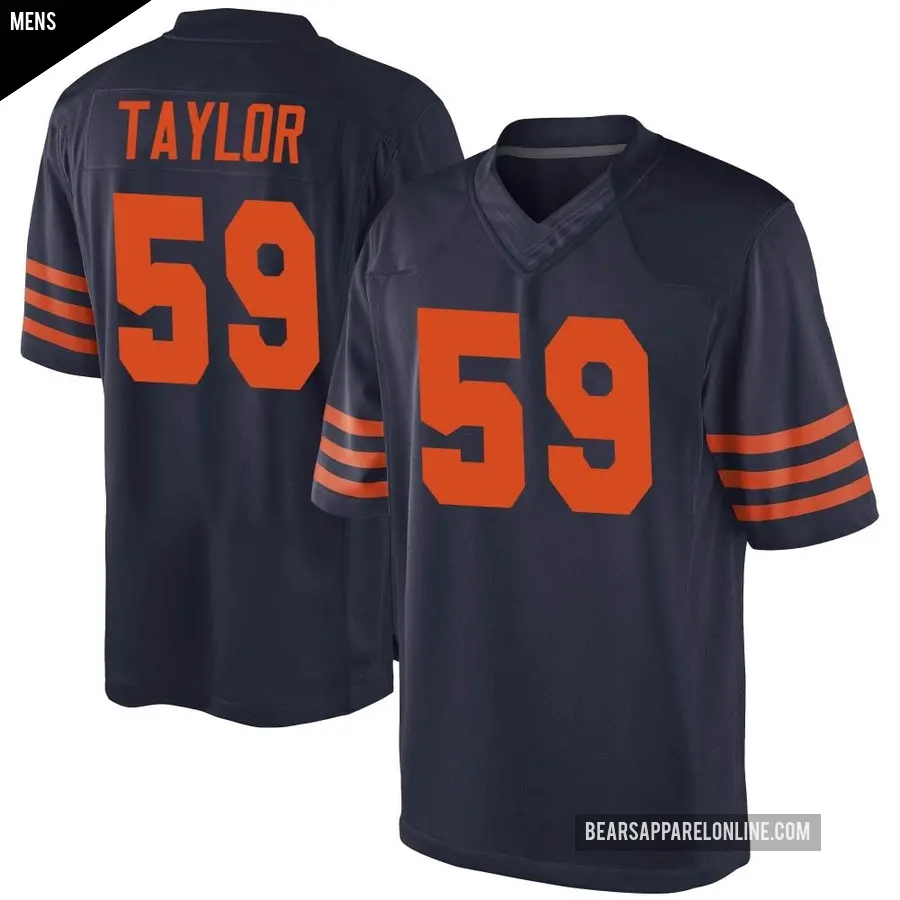 Men's Chicago Bears ＃59 Carson Taylor Navy Blue Game Alternate Jersey