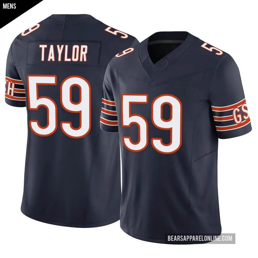 Men's Chicago Bears ＃59 Carson Taylor Navy Limited Vapor F.U.S.E. Jersey