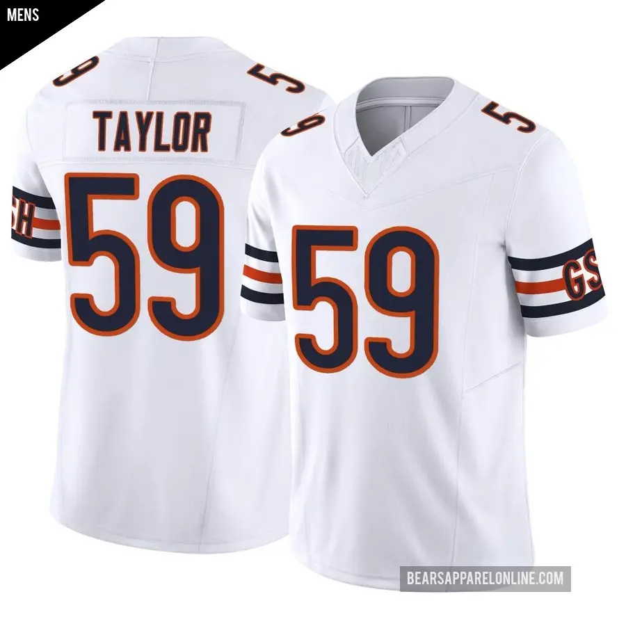 Men's Chicago Bears ＃59 Carson Taylor White Limited Vapor F.U.S.E. Jersey