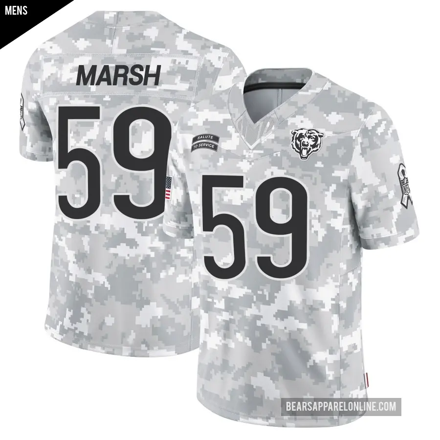 Men's Chicago Bears ＃59 Cassius Marsh Arctic Camo Limited 2024 Salute to Service Jersey