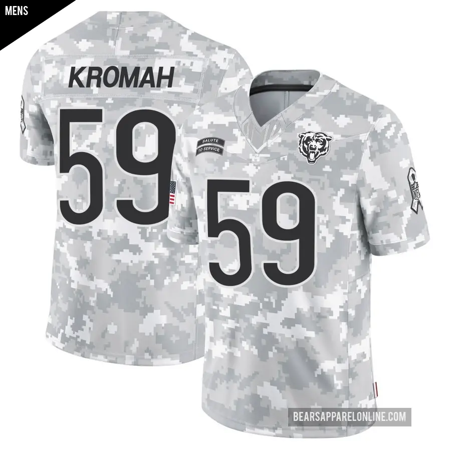 Men's Chicago Bears ＃59 Jamree Kromah Arctic Camo Limited 2024 Salute to Service Jersey
