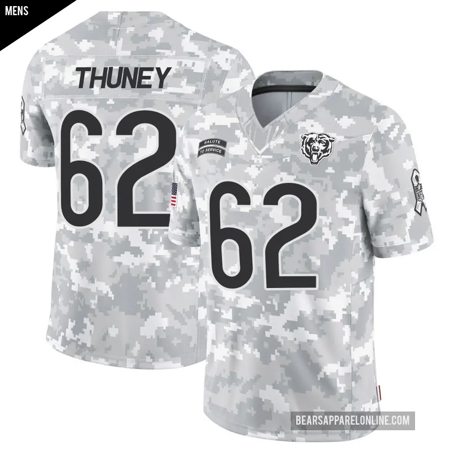 Men's Chicago Bears ＃62 Joe Thuney Arctic Camo Limited 2024 Salute to Service Jersey