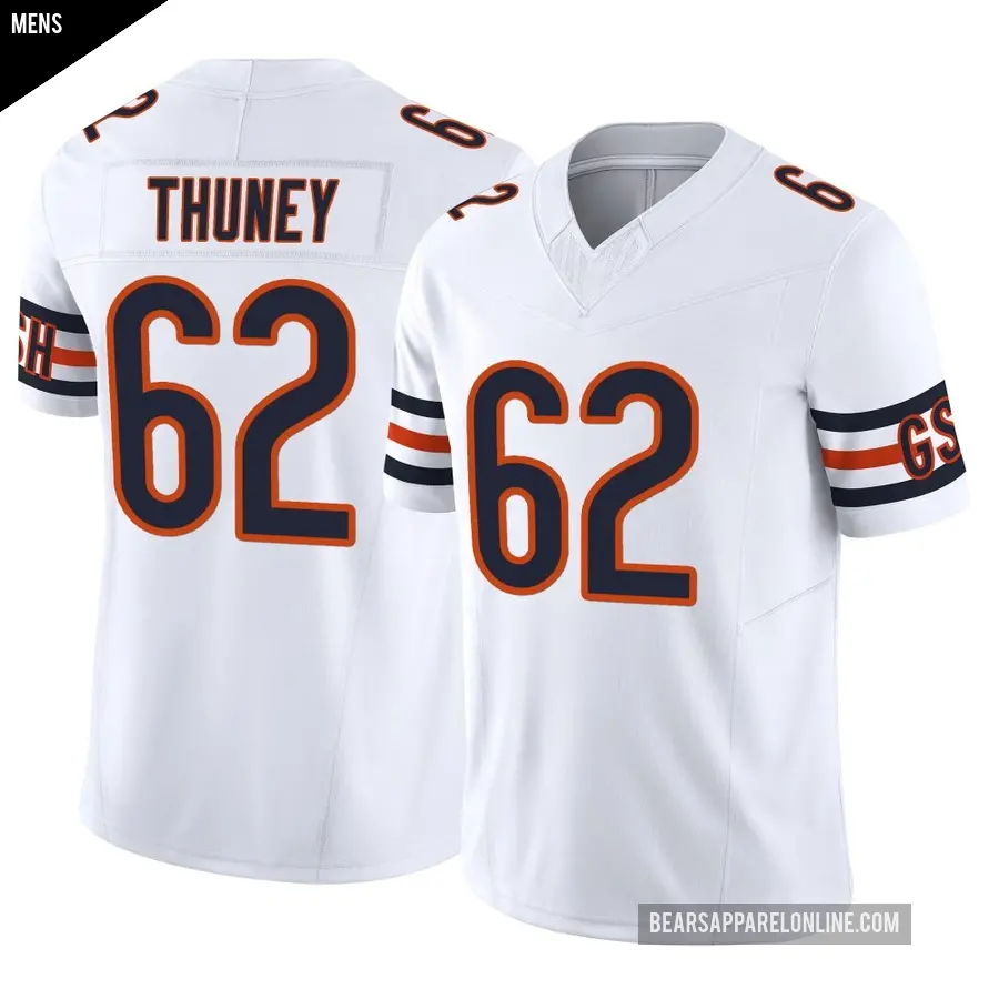 Men's Chicago Bears ＃62 Joe Thuney White Limited Vapor F.U.S.E. Jersey