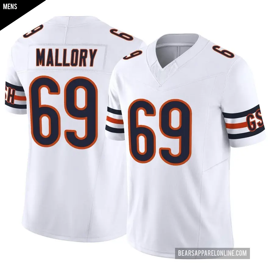 Men's Chicago Bears ＃69 Dashaun Mallory White Limited Vapor F.U.S.E. Jersey