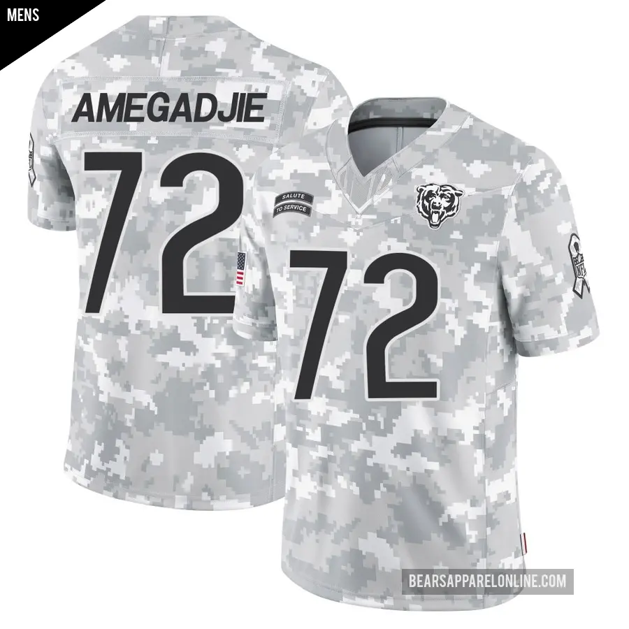 Men's Chicago Bears ＃72 Kiran Amegadjie Arctic Camo Limited 2024 Salute to Service Jersey