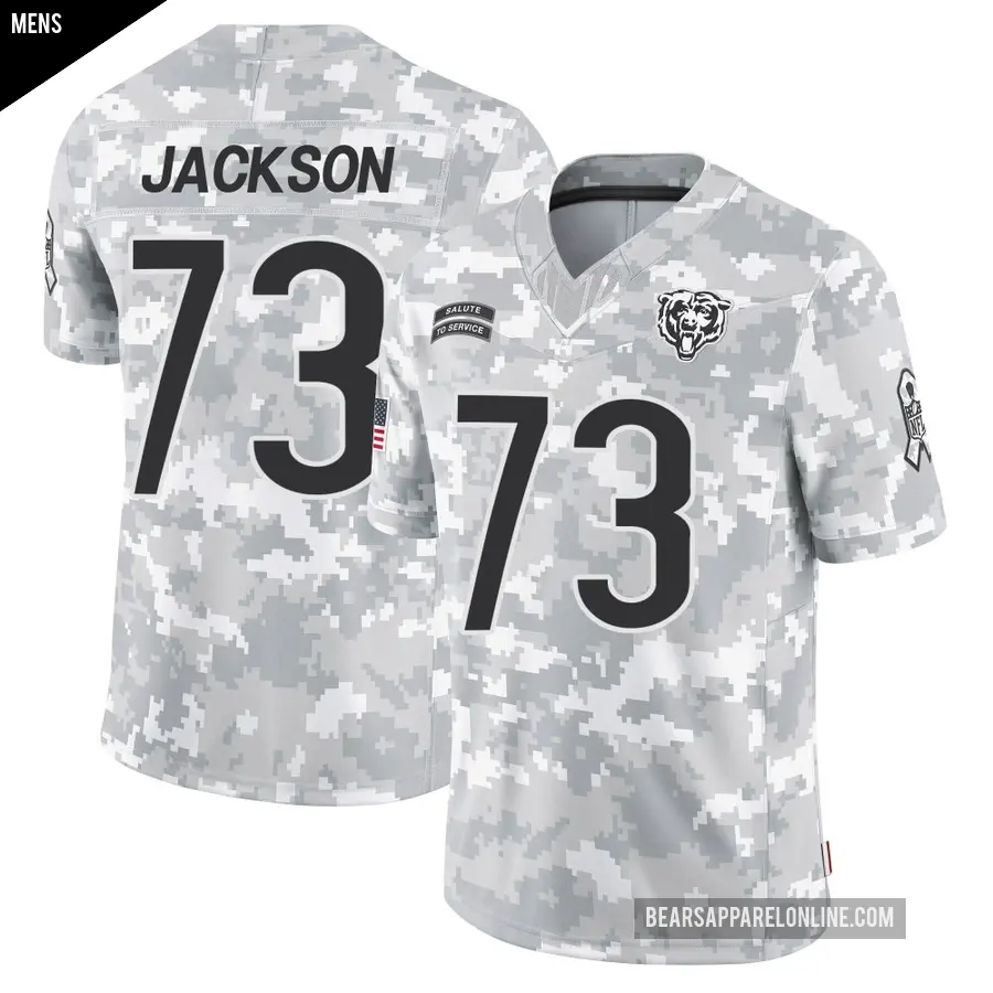 Men's Chicago Bears ＃73 Jonah Jackson Arctic Camo Limited 2024 Salute to Service Jersey