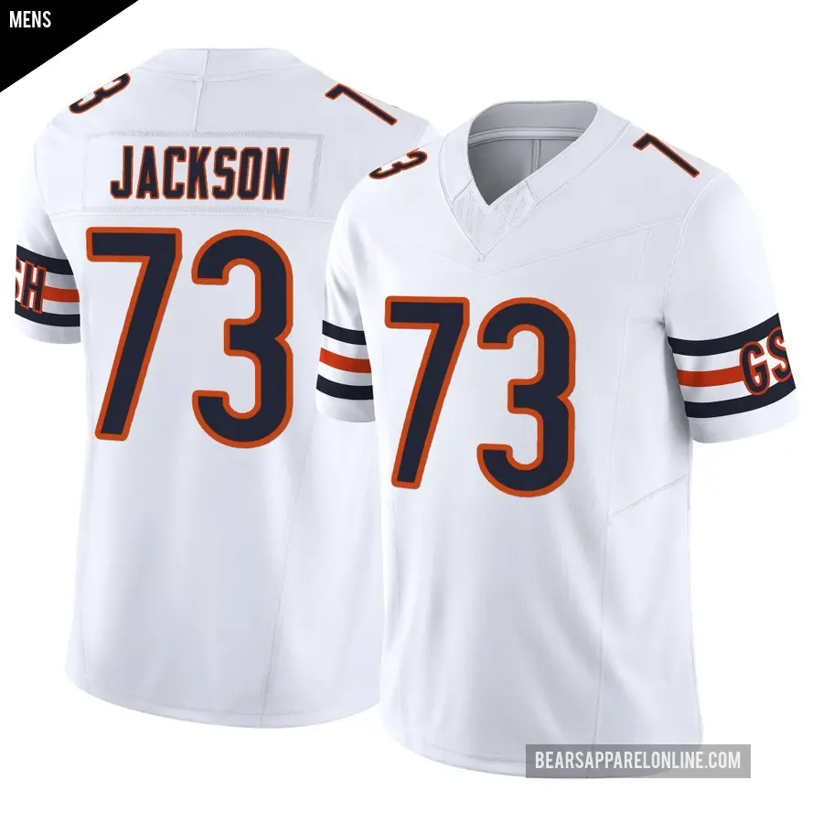 Men's Chicago Bears ＃73 Jonah Jackson White Limited Vapor F.U.S.E. Jersey