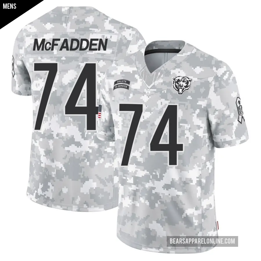 Men's Chicago Bears ＃74 Jordan McFadden Arctic Camo Limited 2024 Salute to Service Jersey