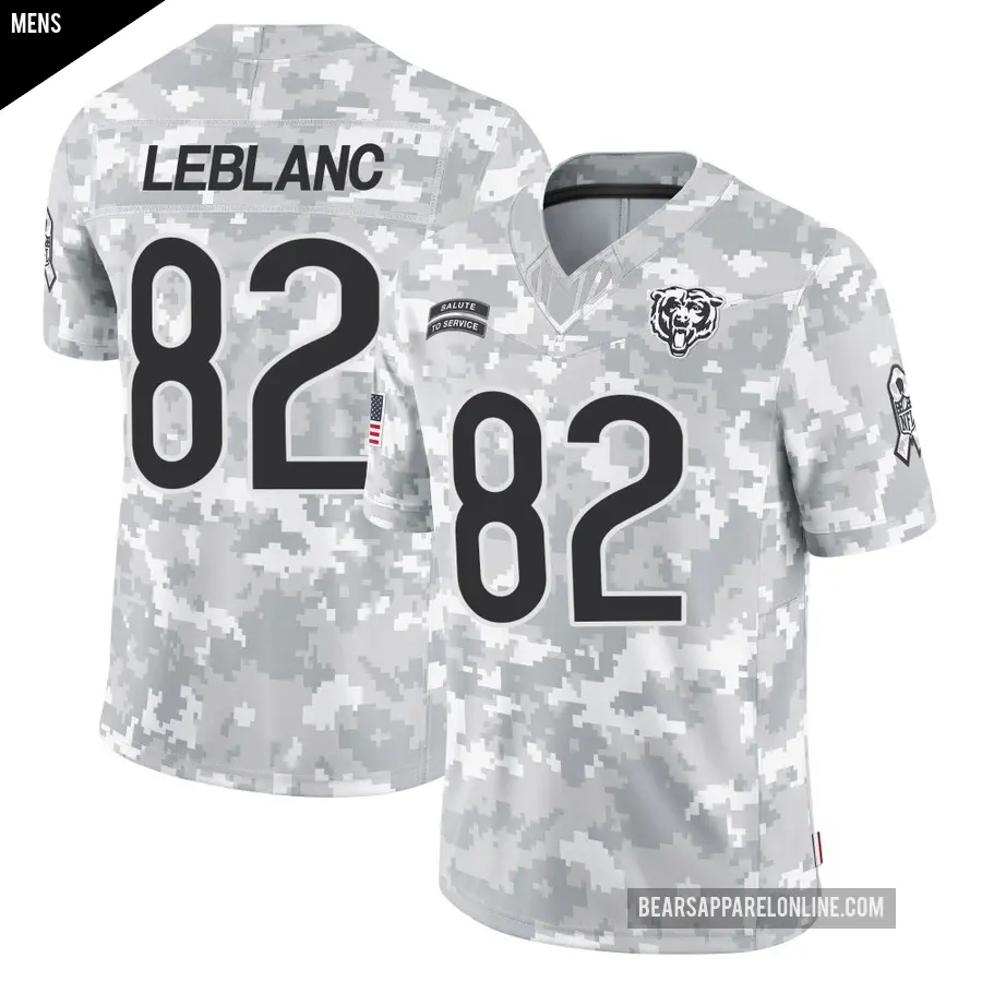 Men's Chicago Bears ＃82 Peter LeBlanc Arctic Camo Limited 2024 Salute to Service Jersey