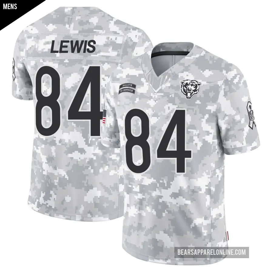 Men's Chicago Bears ＃84 Marcedes Lewis Arctic Camo Limited 2024 Salute to Service Jersey