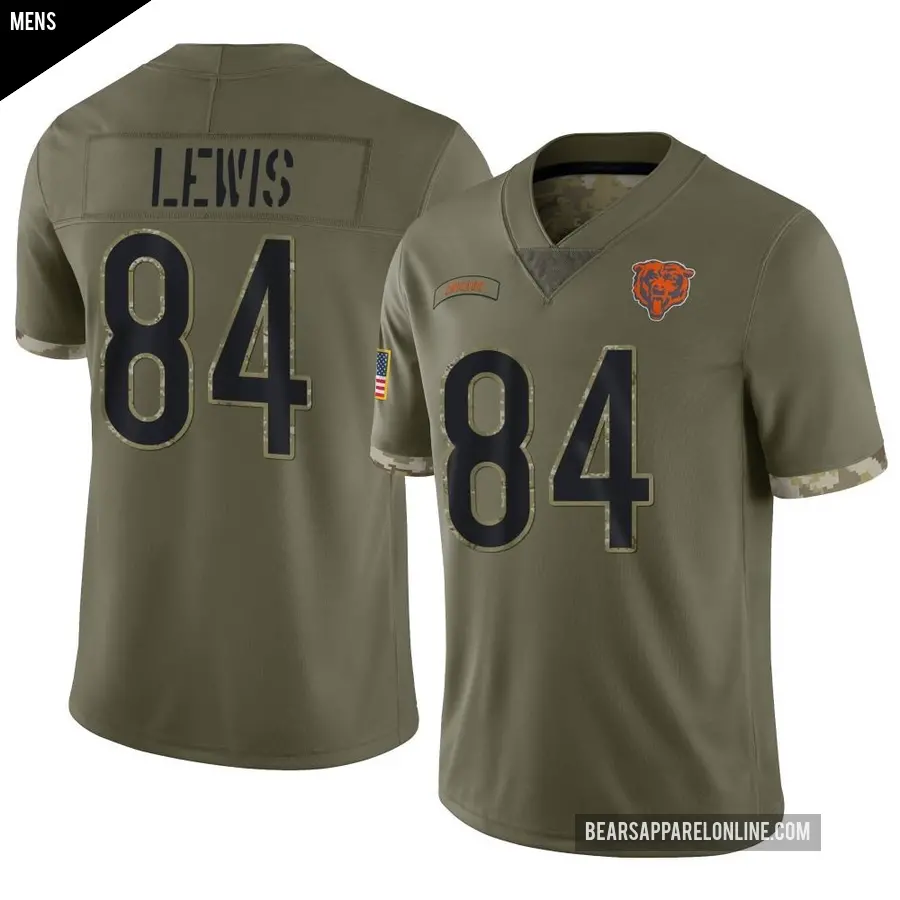 Men's Chicago Bears ＃84 Marcedes Lewis Olive Limited 2022 Salute To Service Jersey