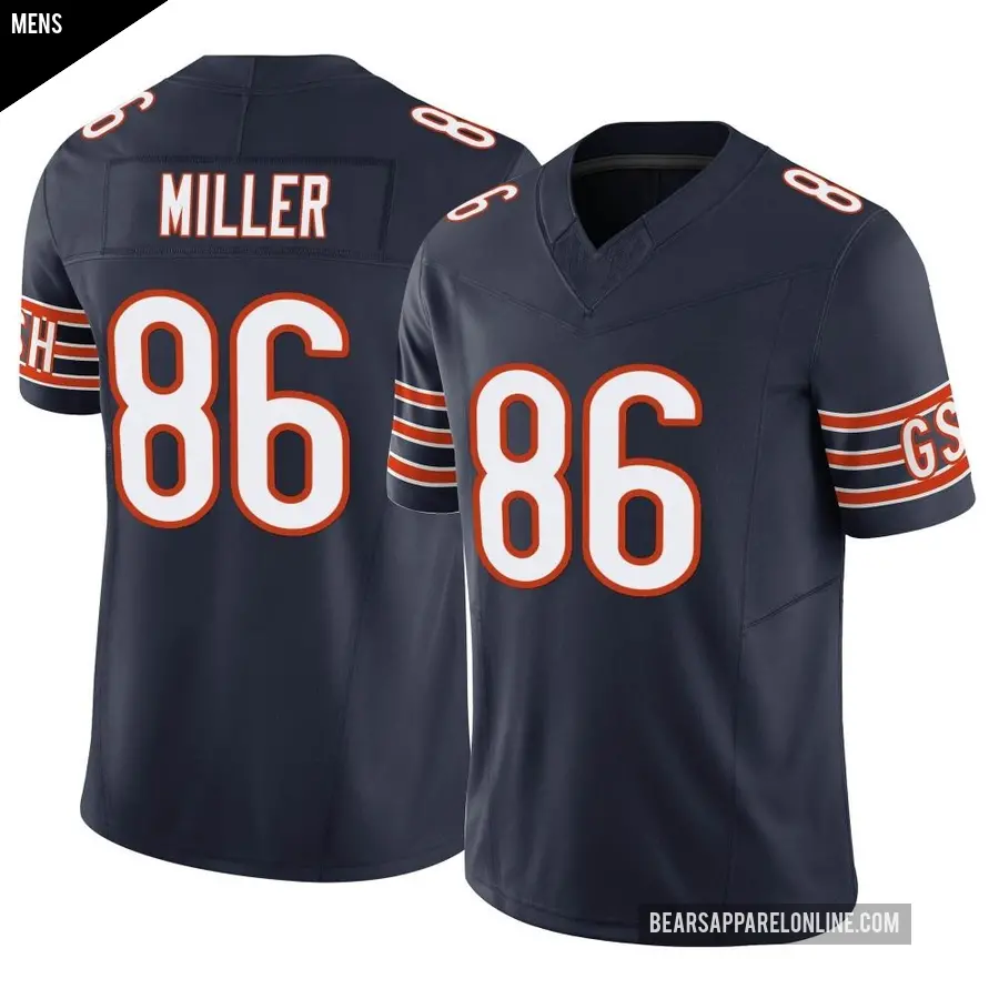 Men's Chicago Bears ＃86 Zach Miller Navy Limited Vapor F.U.S.E. Jersey