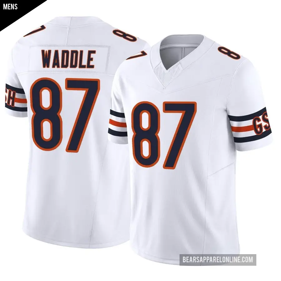 Men's Chicago Bears ＃87 Tom Waddle White Limited Vapor F.U.S.E. Jersey