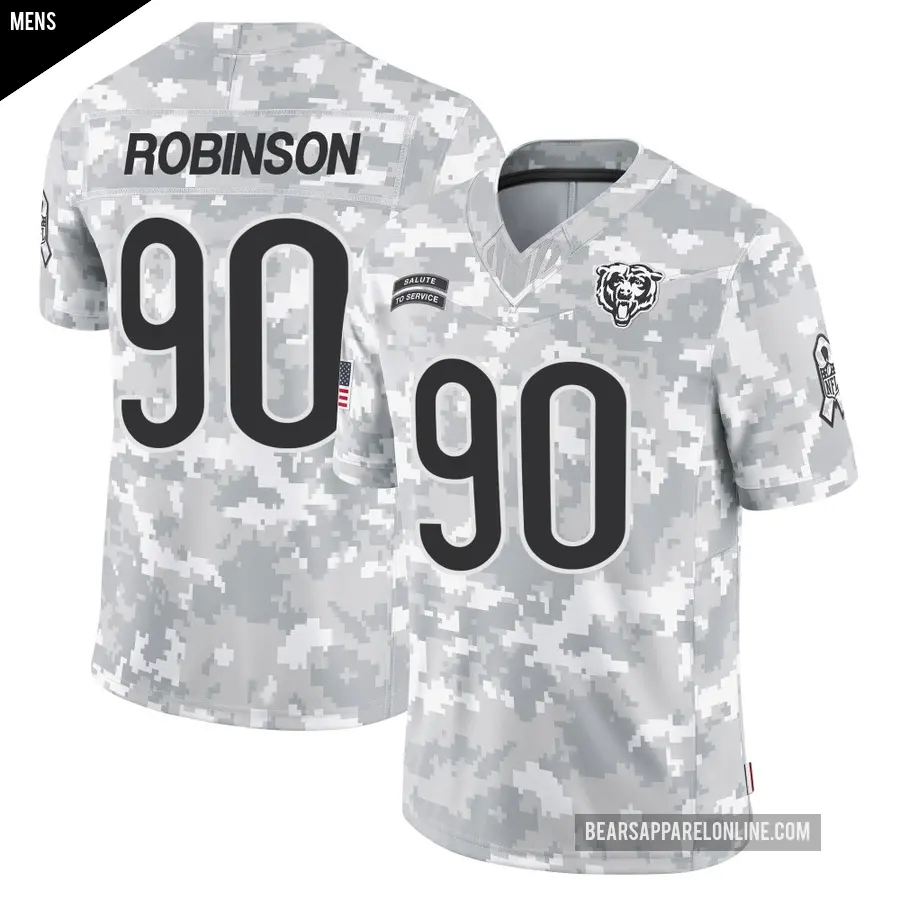 Men's Chicago Bears ＃90 Dominique Robinson Arctic Camo Limited 2024 Salute to Service Jersey