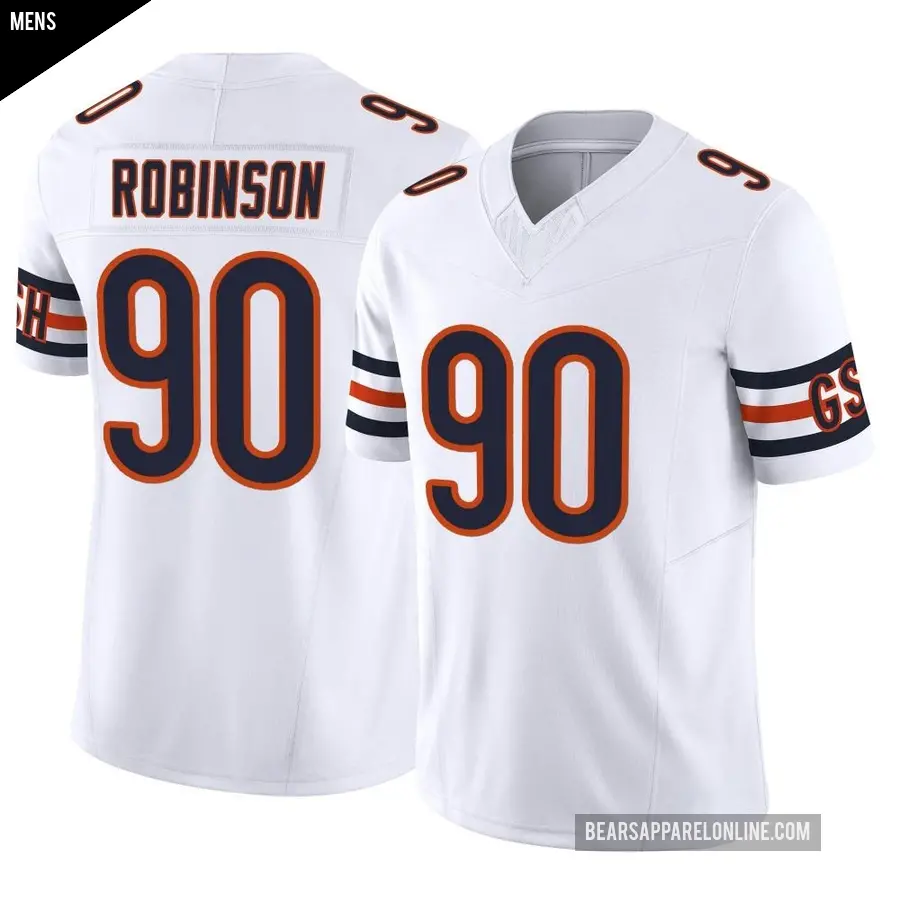 Men's Chicago Bears ＃90 Dominique Robinson White Limited Vapor F.U.S.E. Jersey
