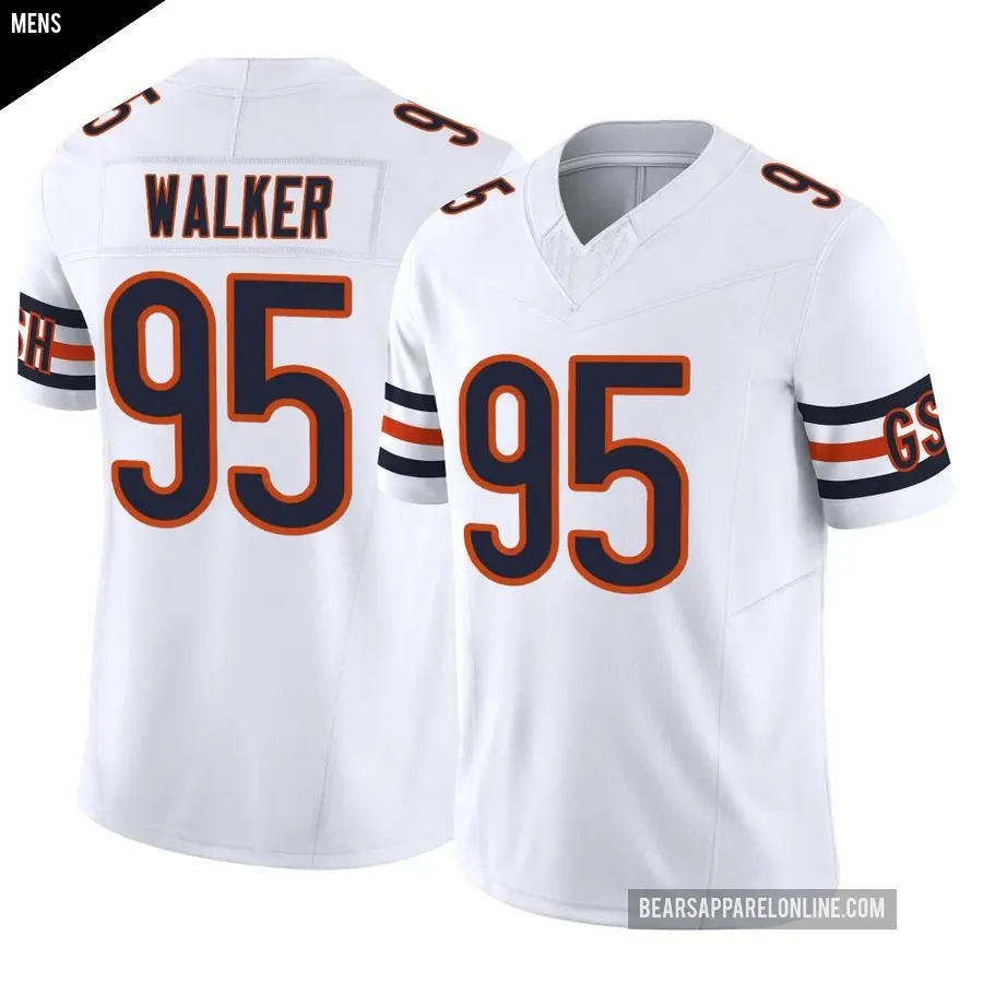 Men's Chicago Bears ＃95 DeMarcus Walker White Limited Vapor F.U.S.E. Jersey
