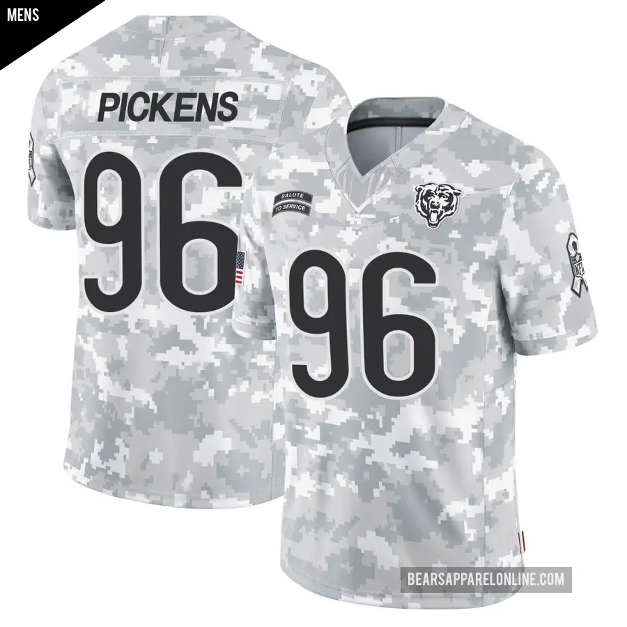 Men's Chicago Bears ＃96 Zacch Pickens Arctic Camo Limited 2024 Salute to Service Jersey