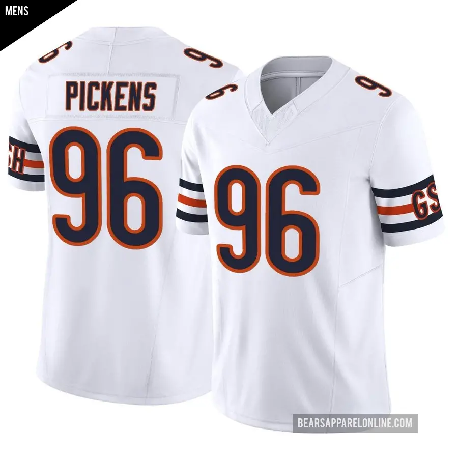 Men's Chicago Bears ＃96 Zacch Pickens White Limited Vapor F.U.S.E. Jersey