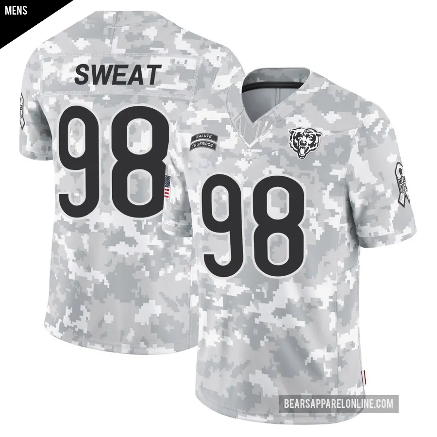 Men's Chicago Bears ＃98 Montez Sweat Arctic Camo Limited 2024 Salute to Service Jersey
