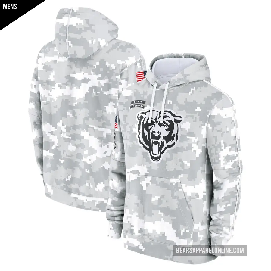 Men's Chicago Bears Arctic Camo 2024 Salute to Service Club Fleece Pullover Hoodie
