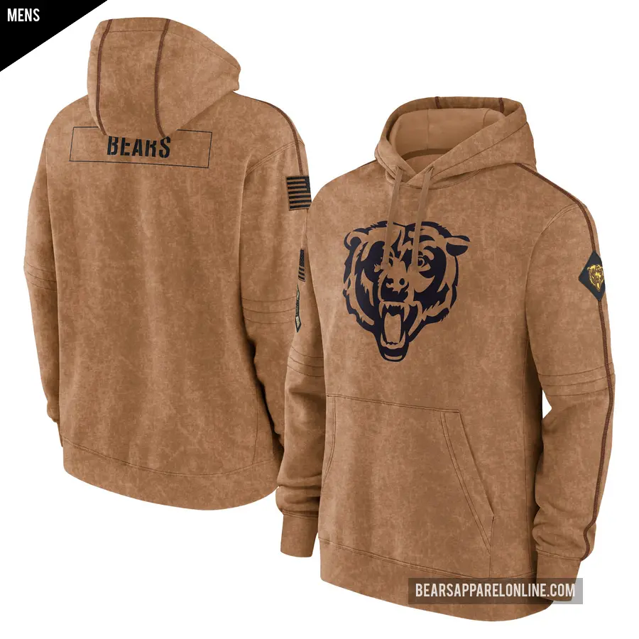 Men's Chicago Bears Brown 2023 Salute to Service Club Pullover Hoodie
