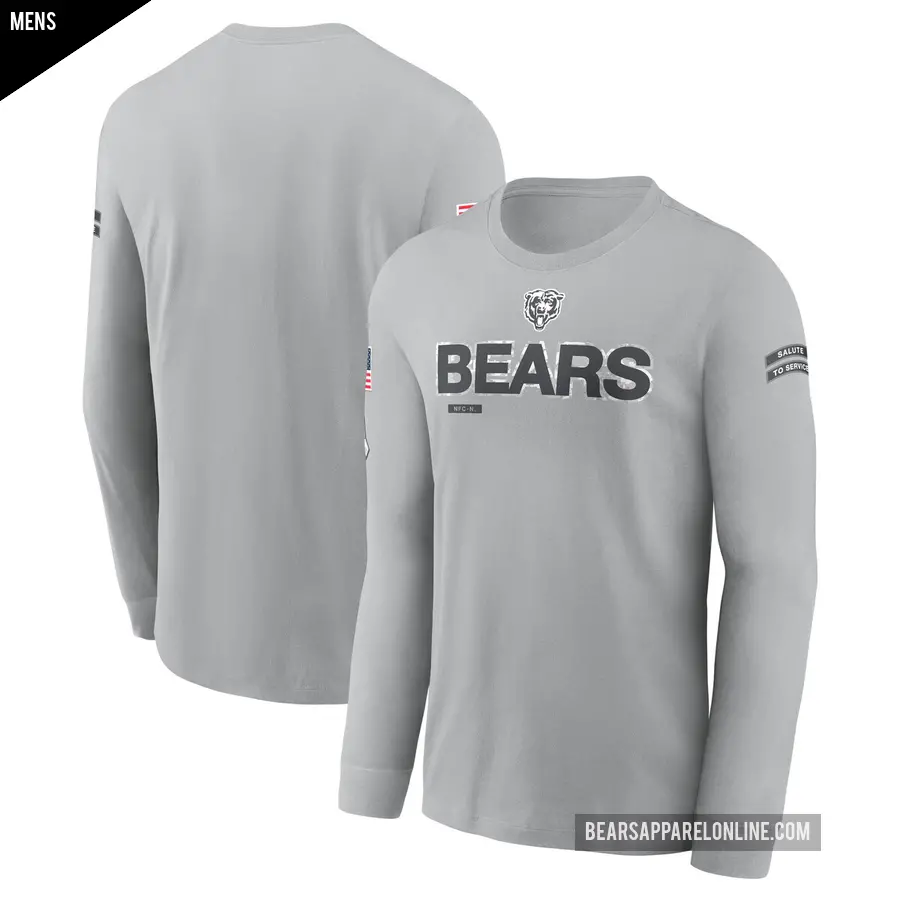 Men's Chicago Bears Gray 2024 Salute To Service Long Sleeve T-Shirt