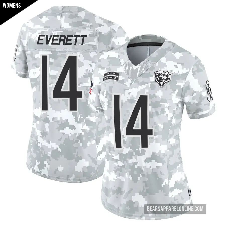 Women's Chicago Bears ＃14 Gerald Everett Arctic Camo Limited 2024 Salute to Service Jersey