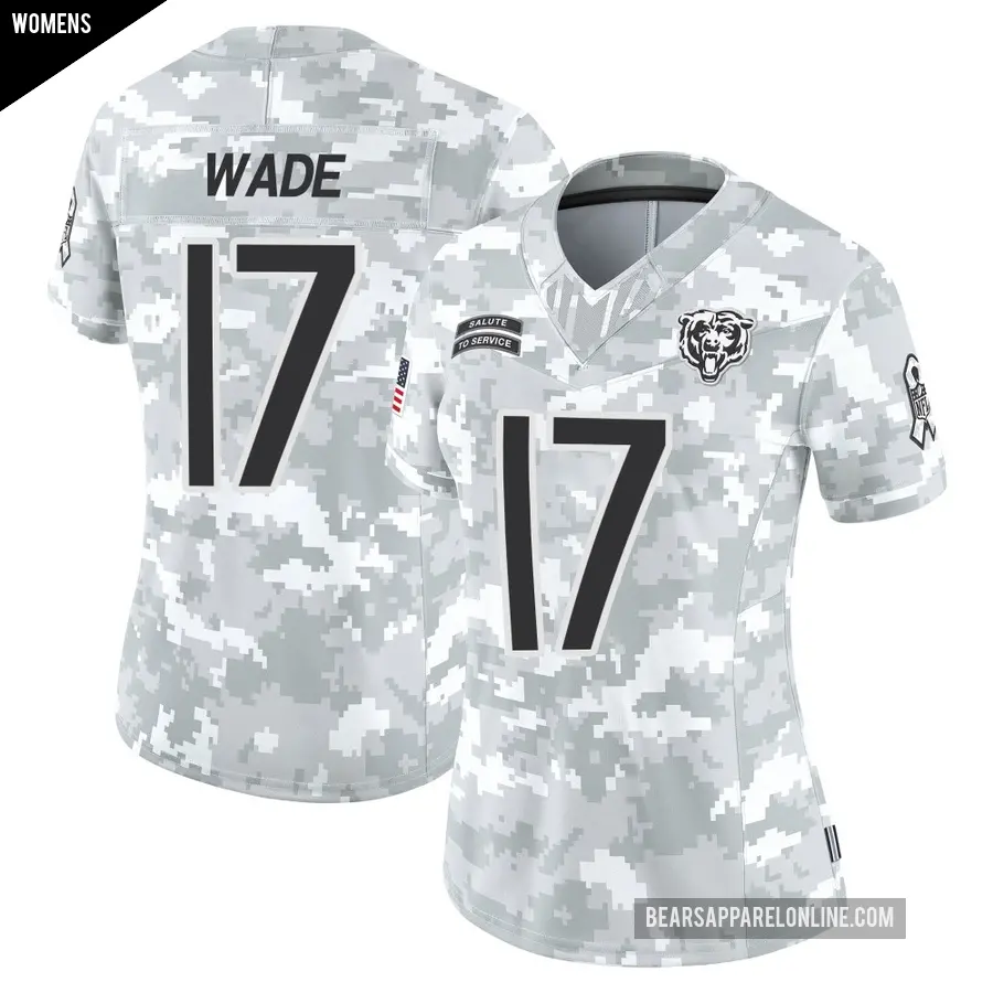 Women's Chicago Bears ＃17 Barrington Wade Arctic Camo Limited 2024 Salute to Service Jersey