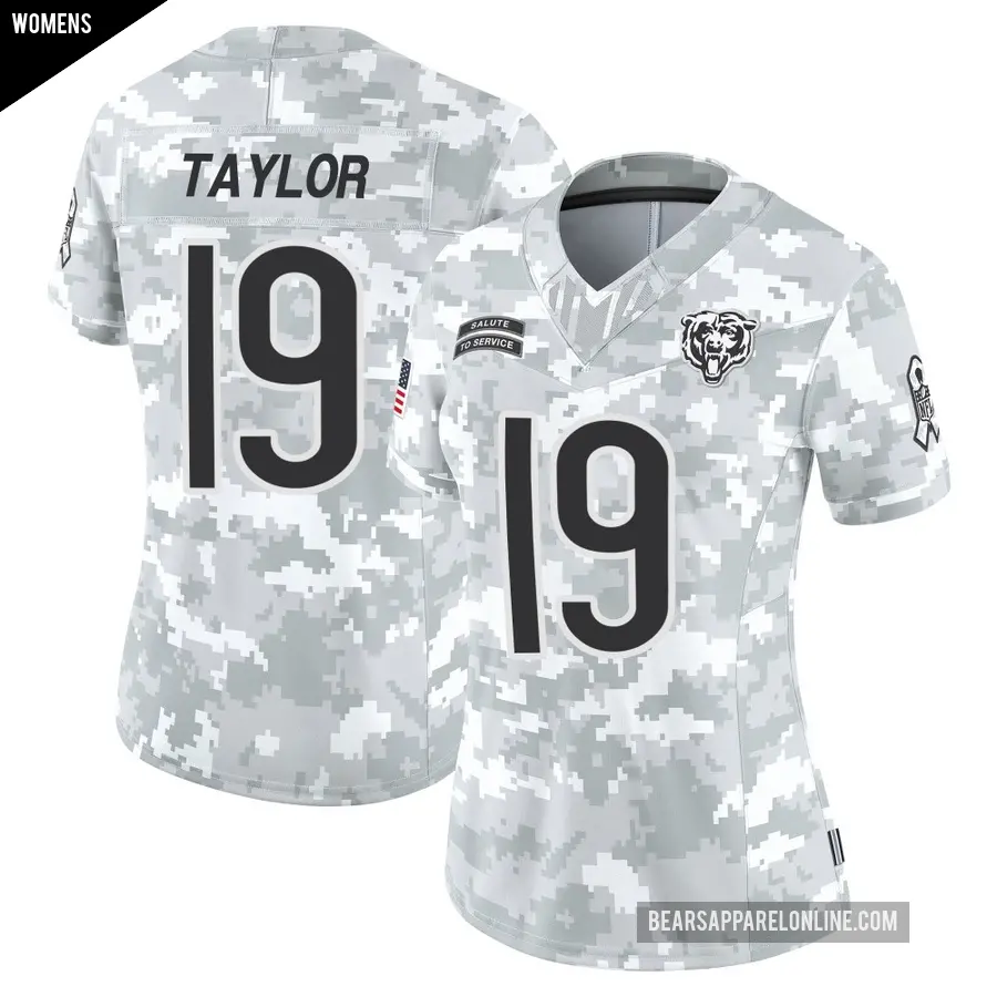Women's Chicago Bears ＃19 Tory Taylor Arctic Camo Limited 2024 Salute to Service Jersey