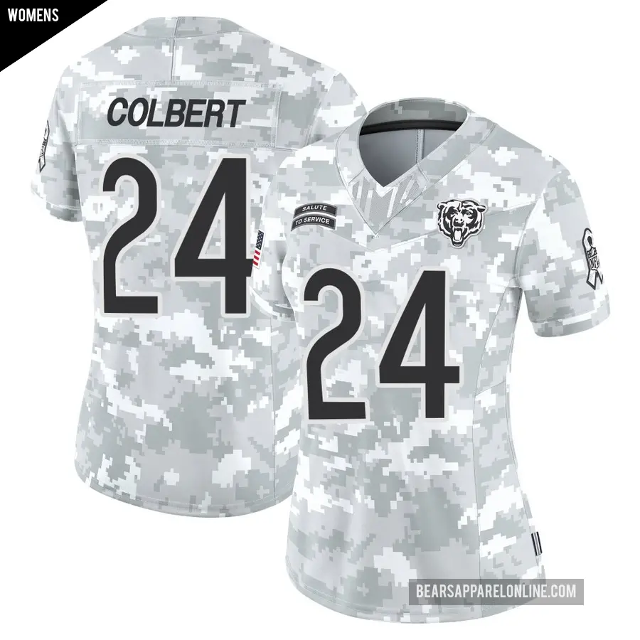 Women's Chicago Bears ＃24 Adrian Colbert Arctic Camo Limited 2024 Salute to Service Jersey
