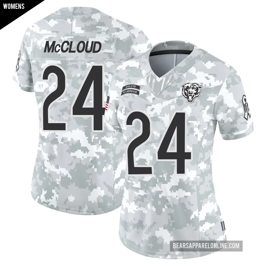 Women's Chicago Bears ＃24 Nick McCloud Arctic Camo Limited 2024 Salute to Service Jersey