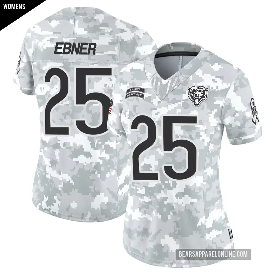 Women's Chicago Bears ＃25 Trestan Ebner Arctic Camo Limited 2024 Salute to Service Jersey