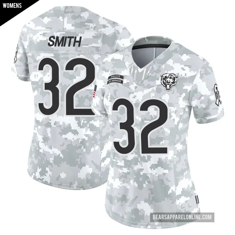 Women's Chicago Bears ＃32 Terell Smith Arctic Camo Limited 2024 Salute to Service Jersey