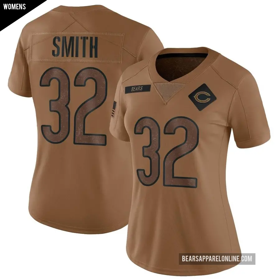 Women's Chicago Bears ＃32 Terell Smith Brown Limited 2023 Salute To Service Jersey