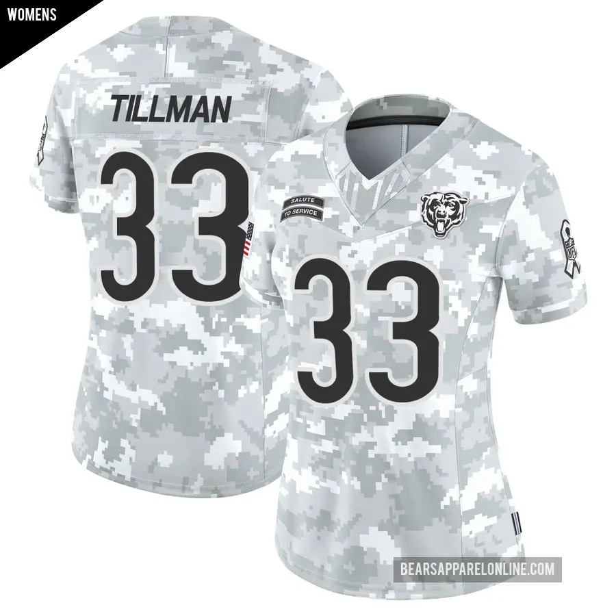 Women's Chicago Bears ＃33 Charles Tillman Arctic Camo Limited 2024 Salute to Service Jersey