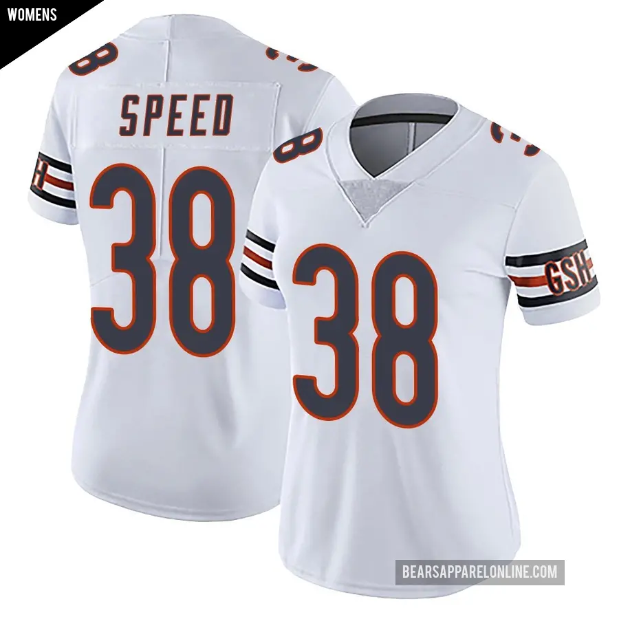 Women's Chicago Bears ＃38 Ameer Speed White Limited Vapor Untouchable Jersey