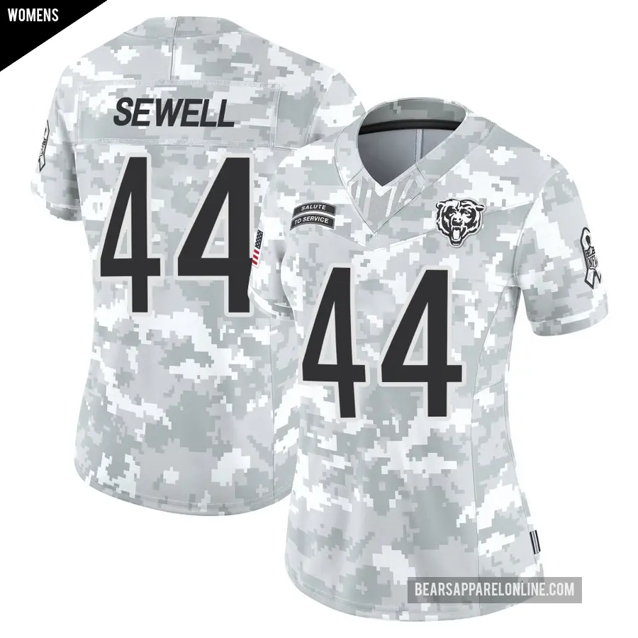 Women's Chicago Bears ＃44 Noah Sewell Arctic Camo Limited 2024 Salute to Service Jersey